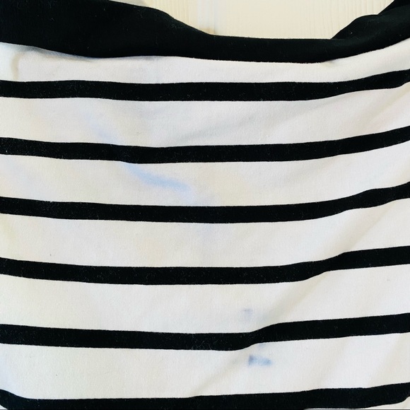 ModCloth V Neck Off Shoulder Stripe Bardot Top - Picture 6 of 6